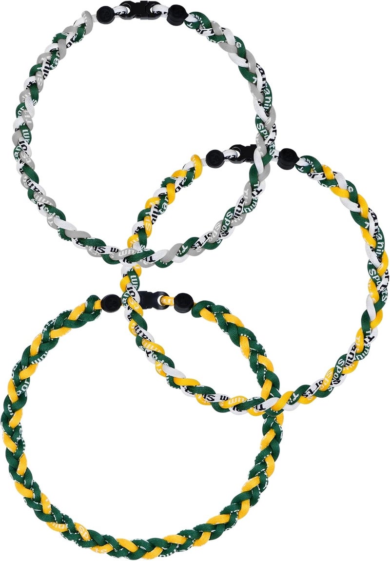 SUPBOMM 3 pcs Baseball Rope Necklaces, League Team Colors Braided Necklace, Baseball Team Gifts - Image 1